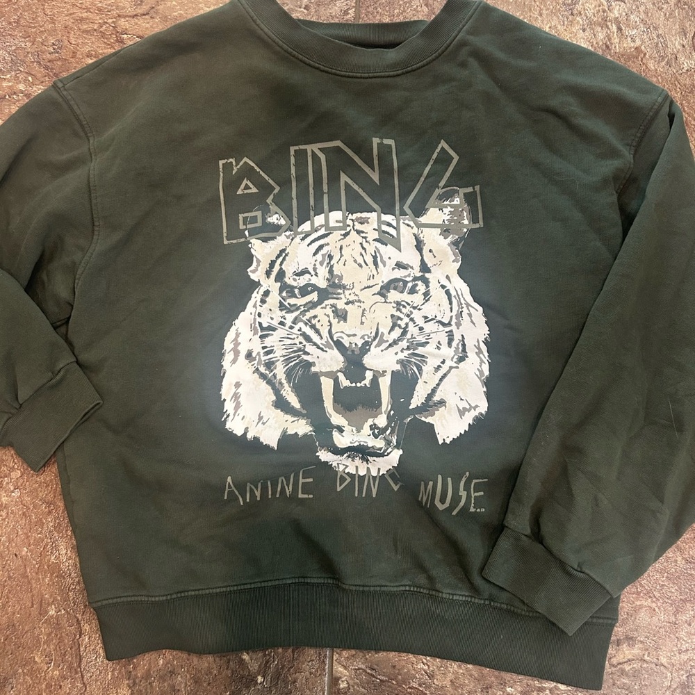 Anine Bing tiger sweatshirt dark  green medium